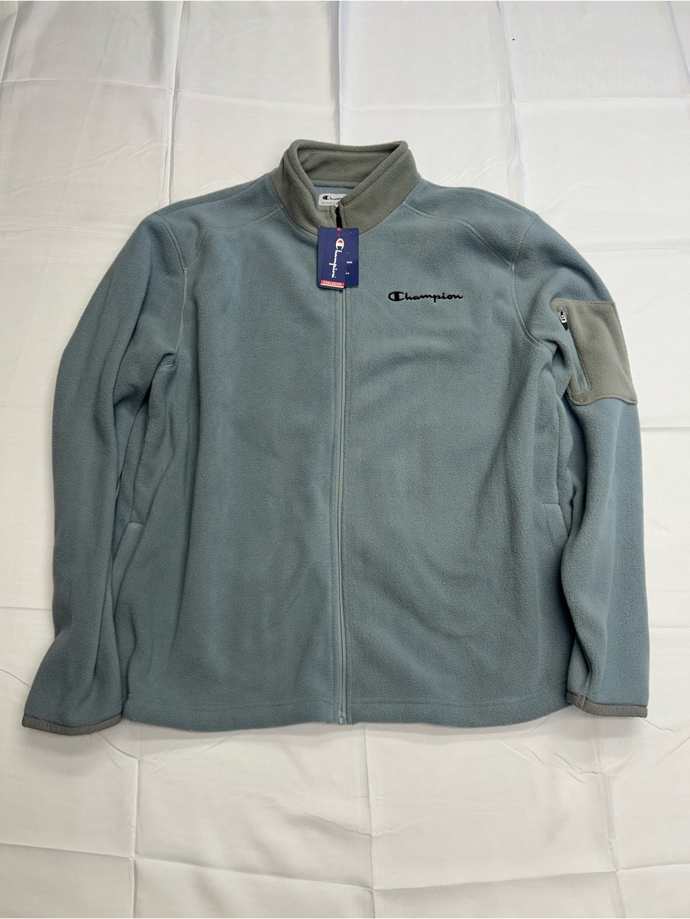 NWT Champion Explorer Performance Full Zip Fleece Jacket Slate Blue Gray XL